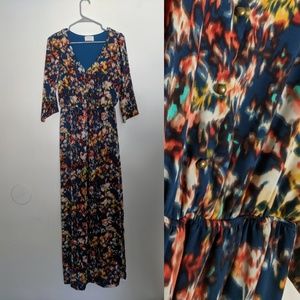 Modcloth Everly Watercolor Fall Boho Maxi Dress